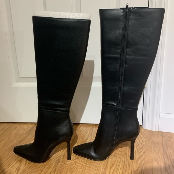 Knee High Black Stiletto Boots - Picture 4 of 5